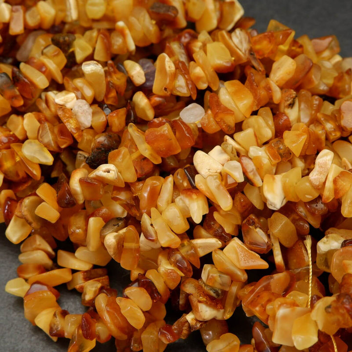 Amber beads.