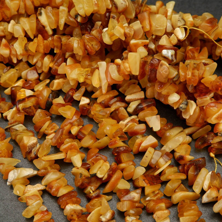Amber beads.