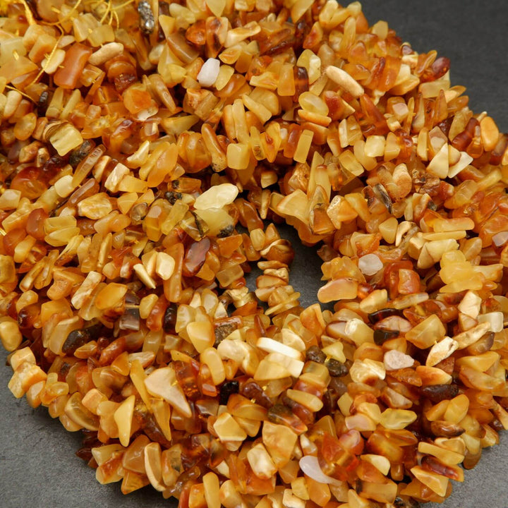Amber beads.
