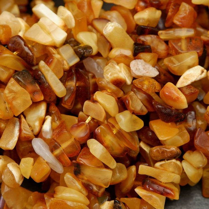 Amber beads.
