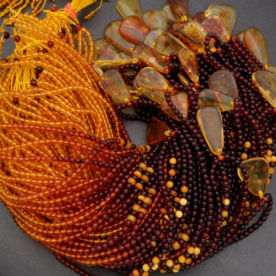 Amber w/ Focal · Ombre · Smooth · Round · 3mm