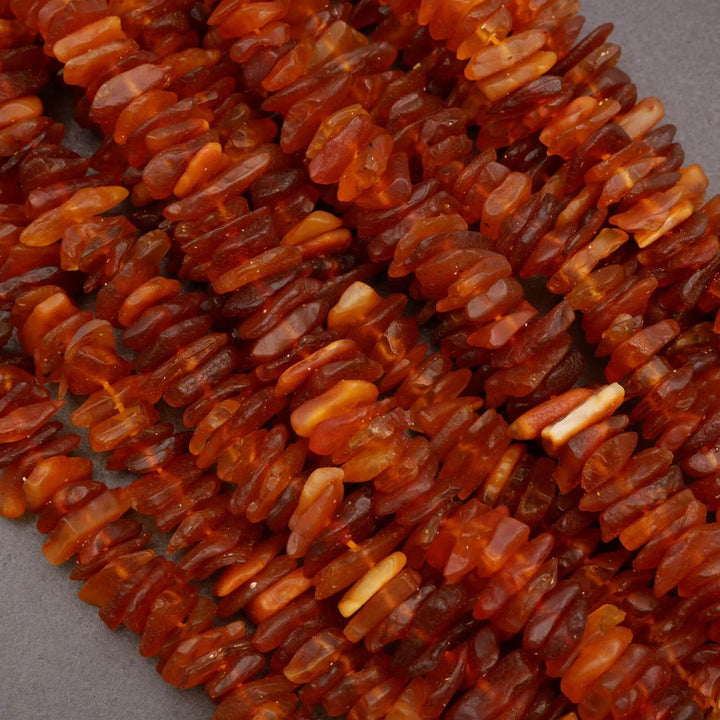 Brown chunky beads on a string.