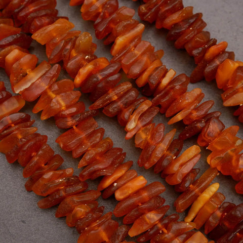 Brown chunky beads on a string.