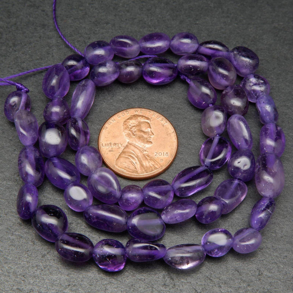 Purple Amethyst Pebble Beads.
