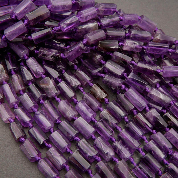 Amethyst · Smooth · Freeform Tube · 7.5mm, Tejas Beads, Beads