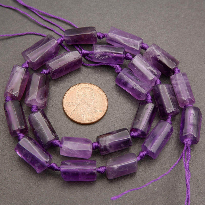 Amethyst · Smooth · Freeform Tube · 7.5mm, Tejas Beads, Beads