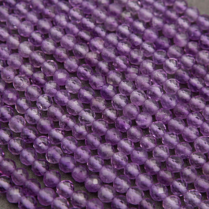 Amethyst · Microfaceted · Round · 2mm, 3mm, 4mm, Tejas Beads, Beads