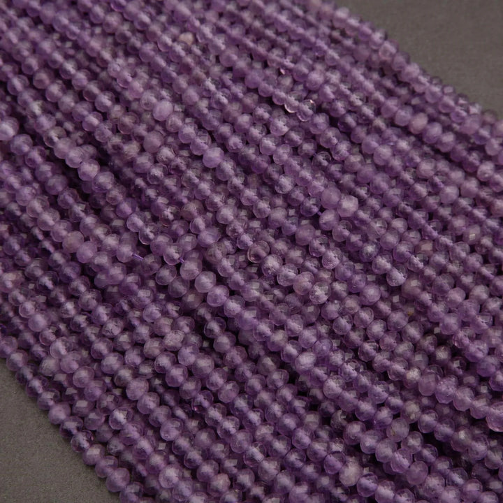 Amethyst · Microfaceted · Rondelle · 4.5mm, Tejas Beads, Beads