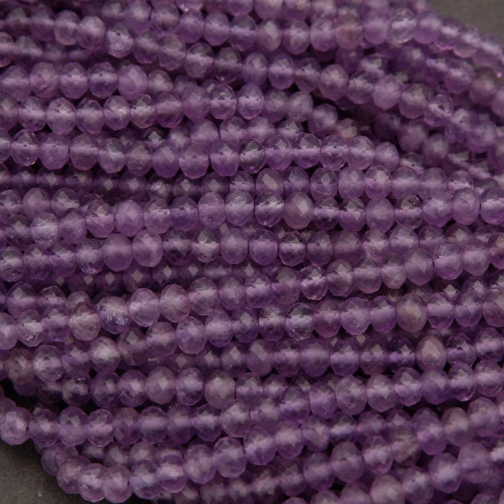 Amethyst · Microfaceted · Rondelle · 4.5mm, Tejas Beads, Beads