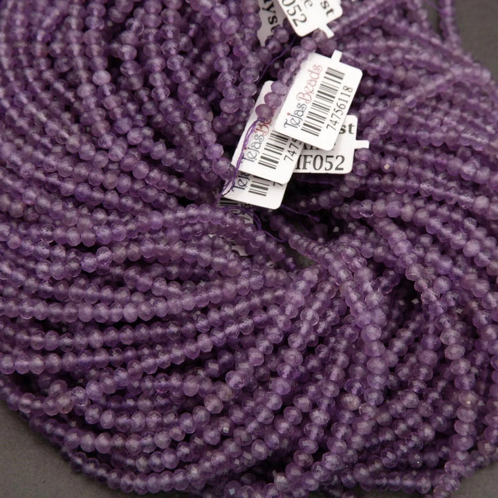 Amethyst · Microfaceted · Rondelle · 4.5mm, Tejas Beads, Beads