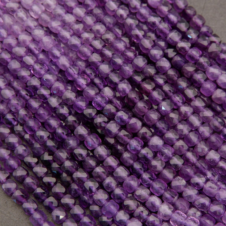 Amethyst A · Ombre · Microfaceted · Cube · 4mm, Tejas Beads, Beads