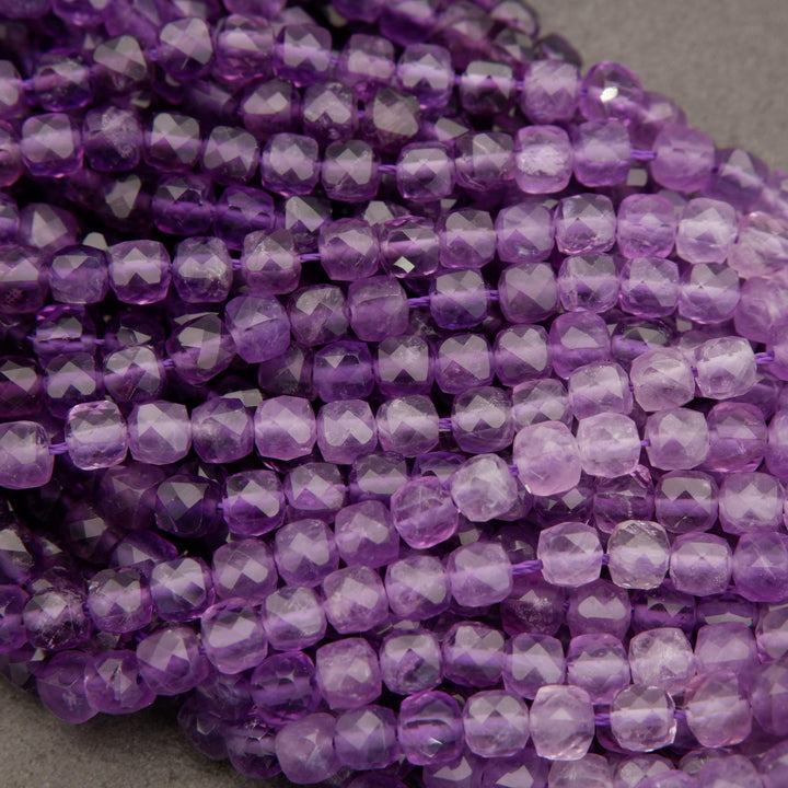 Amethyst A · Ombre · Microfaceted · Cube · 4mm, Tejas Beads, Beads