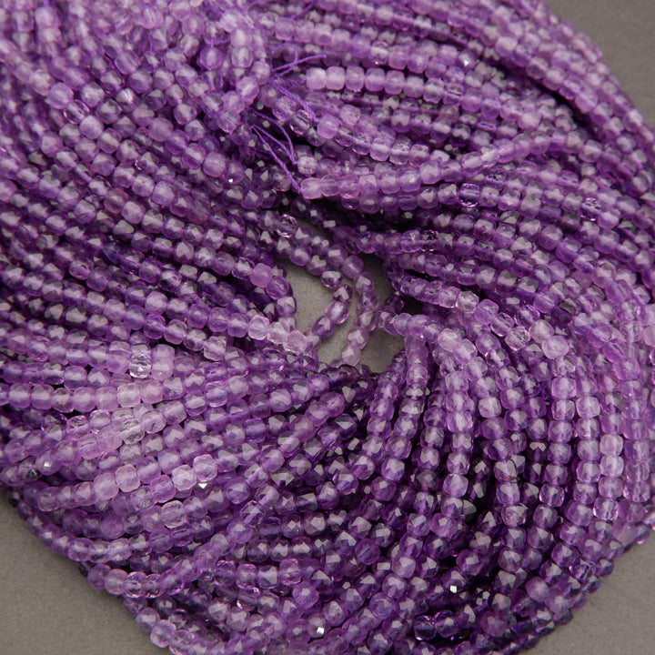 Amethyst A · Ombre · Microfaceted · Cube · 4mm, Tejas Beads, Beads