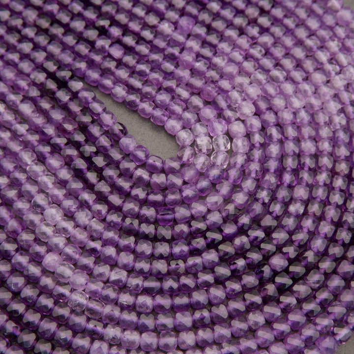 Amethyst A · Ombre · Microfaceted · Cube · 4mm, Tejas Beads, Beads