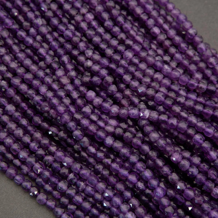 Amethyst · Microfaceted · Cube · 4mm, Tejas Beads, Beads