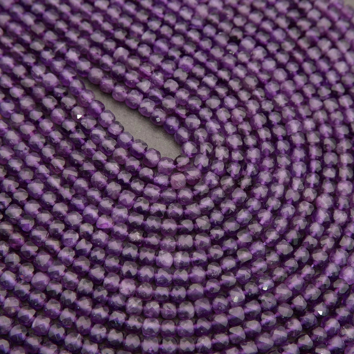 Amethyst · Microfaceted · Cube · 4mm, Tejas Beads, Beads
