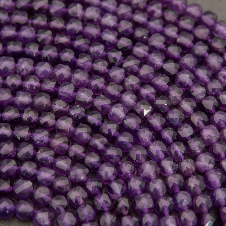 Amethyst · Microfaceted · Cube · 4mm, Tejas Beads, Beads