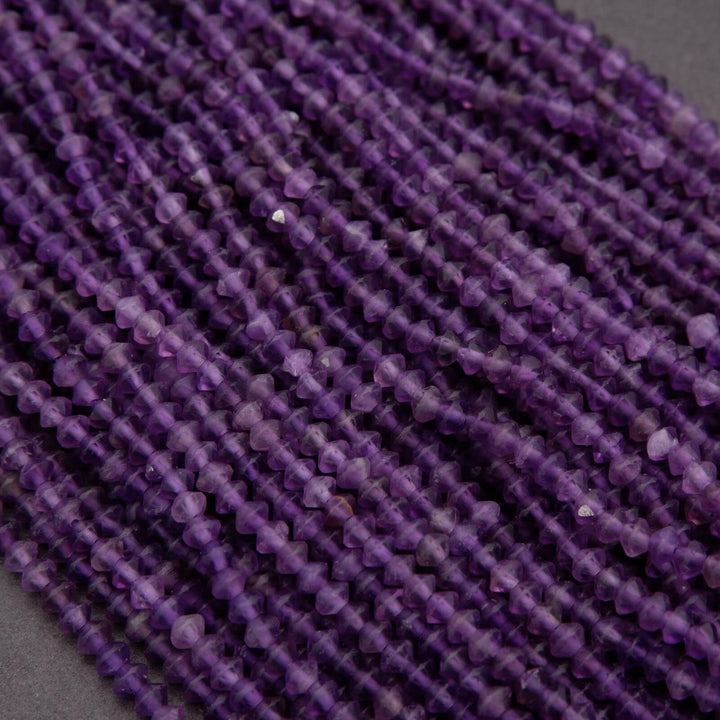 Amethyst · Microfaceted · Saucer · 3.5mm, Tejas Beads, Beads