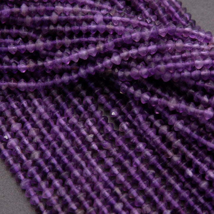 Amethyst · Microfaceted · Saucer · 3.5mm, Tejas Beads, Beads
