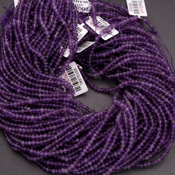 Amethyst · Microfaceted · Saucer · 3.5mm, Tejas Beads, Beads