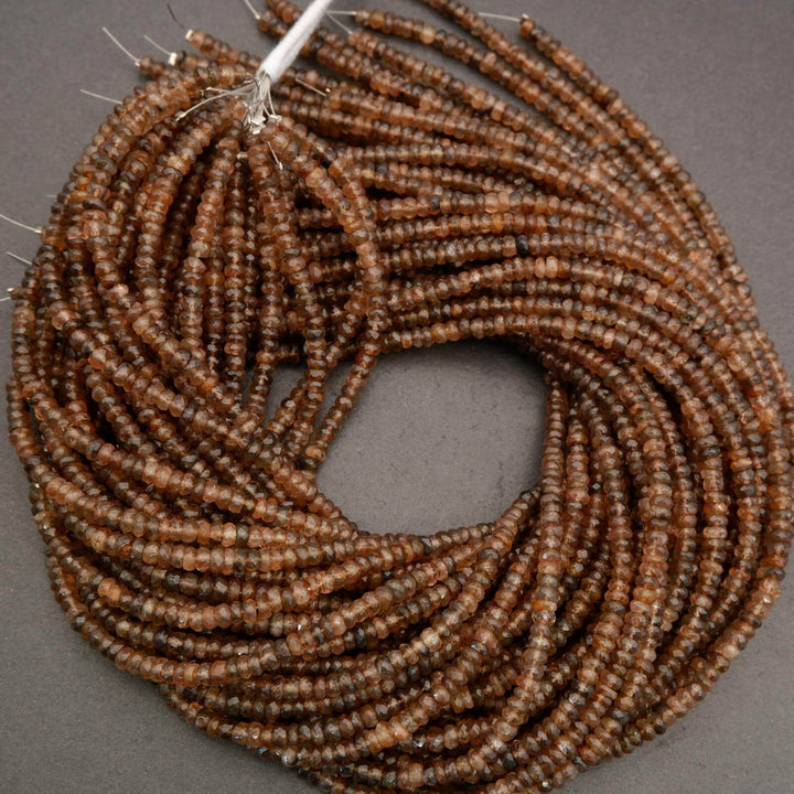 Andalusite A+ · Microfaceted · Rondelle · 3mm, 4mm, Tejas Beads, Beads