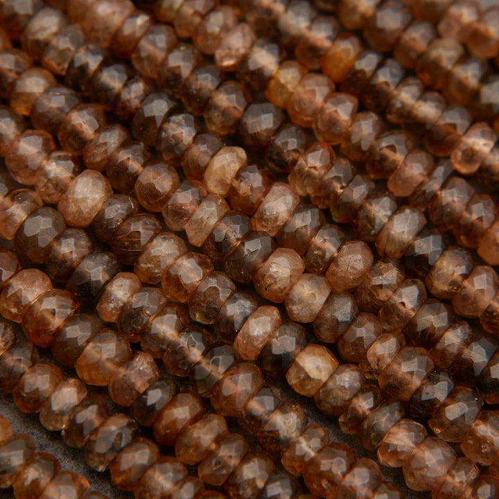 Andalusite A+ · Microfaceted · Rondelle · 3mm, 4mm, Tejas Beads, Beads