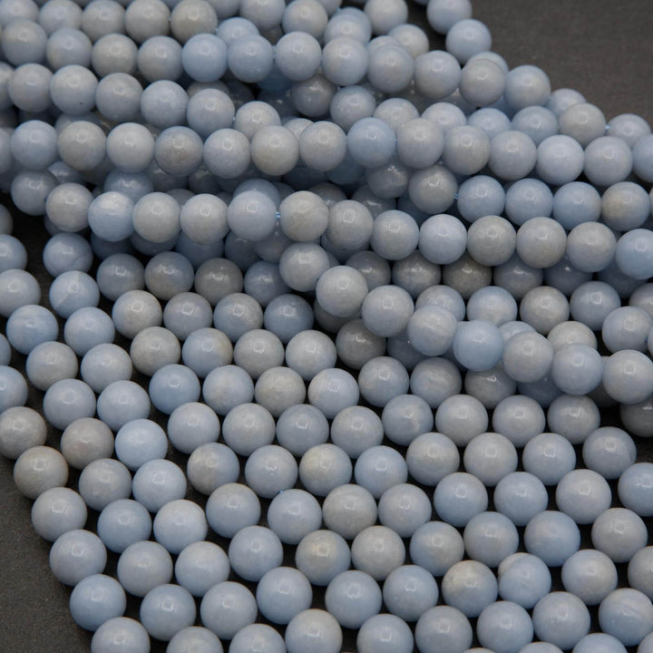 Angelite · Smooth · Round · 6mm, 8mm, 10mm, Tejas Beads, Beads