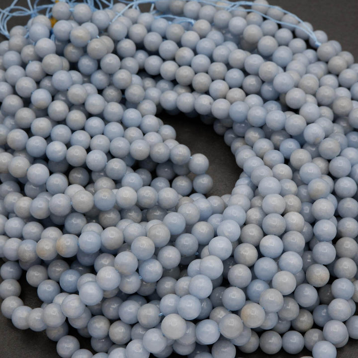 Angelite · Smooth · Round · 6mm, 8mm, 10mm, Tejas Beads, Beads