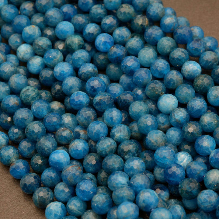 Blue Apatite A · Faceted · Round · 8mm, Tejas Beads, Beads