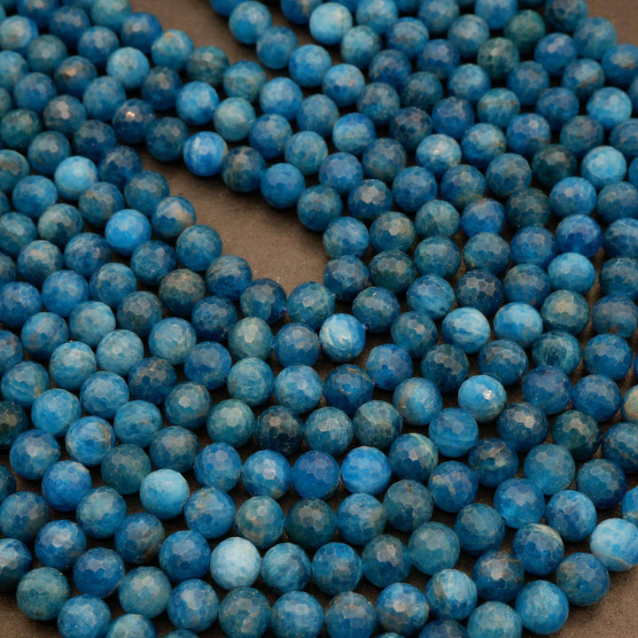 Blue Apatite A · Faceted · Round · 8mm, Tejas Beads, Beads
