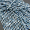 Light blue aquamarine beads with subtle faceting