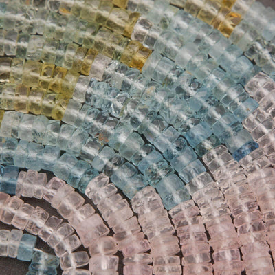 Beryl A+ · Microfaceted · Heishi Rondelle · 4mm, 5mm