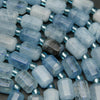 Blue aquamarine beads.