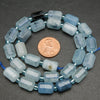 Blue aquamarine beads.