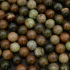 Close-up of multicolored beads with a focus on texture and color variation.