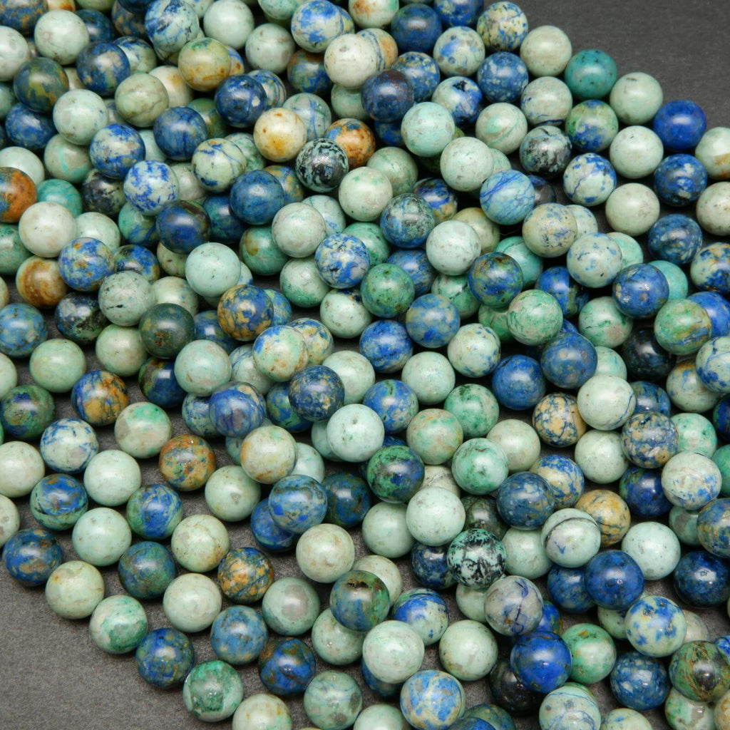 Blue and green azurite beads.