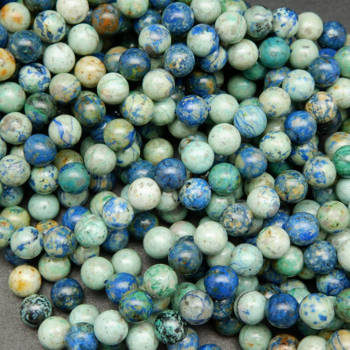 Blue and green azurite beads.