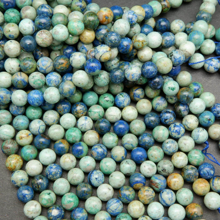 Blue and green azurite beads.