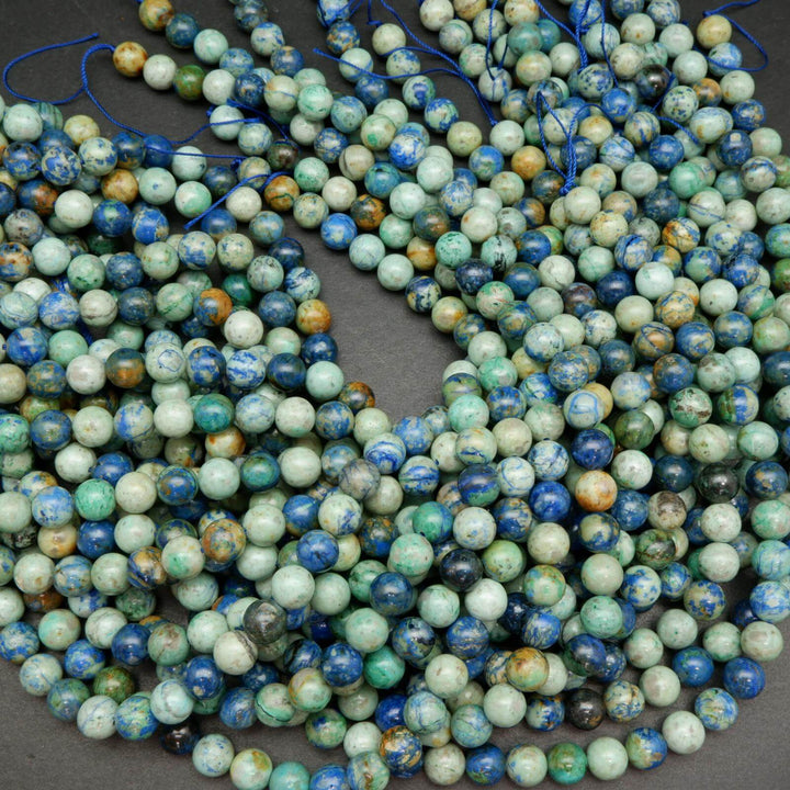 Blue and green azurite beads.