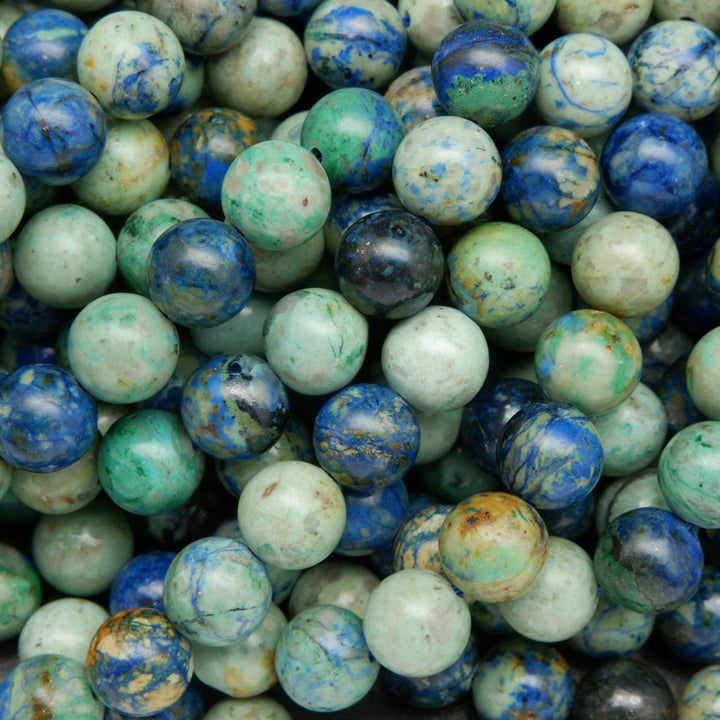 Blue and green azurite beads.