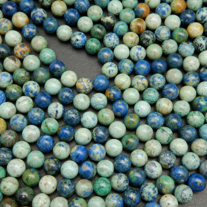 Blue and green azurite beads.