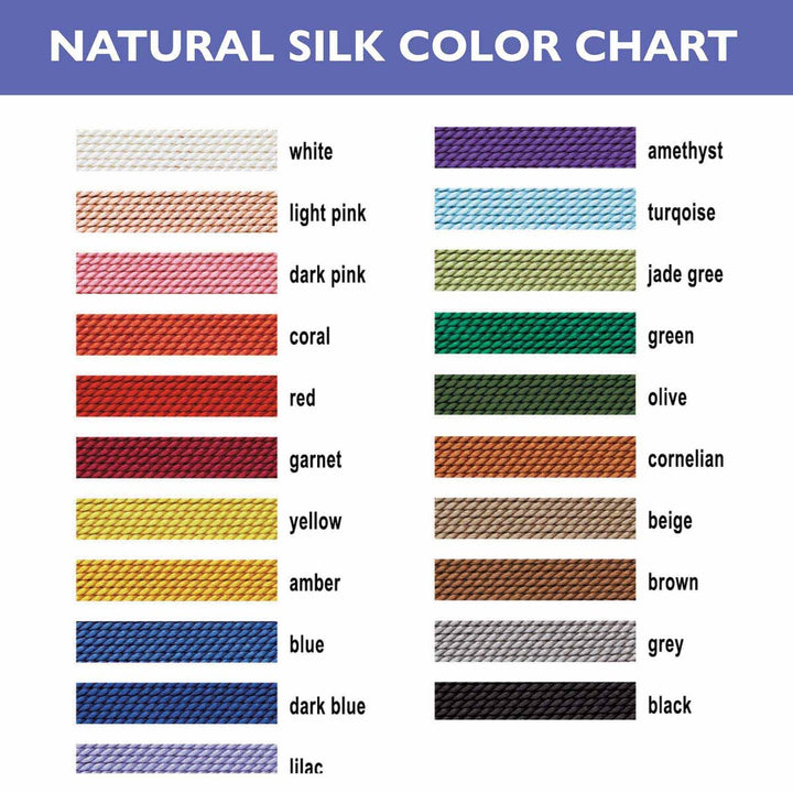 Griffin 100% Natural Silk Cord w/ Needle · Size 1 · 2 Meters · 0.35mm, Tejas Beads, Jewelry & Beading Cord