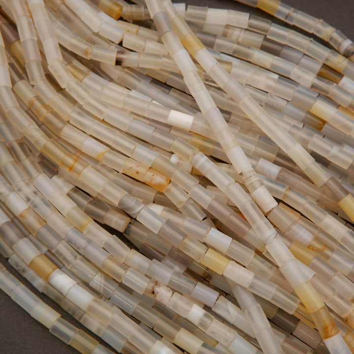 Banded Agate · Smooth · Tube · 5mm, Tejas Beads, Beads
