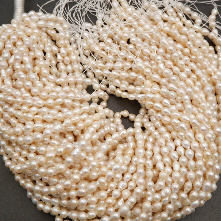 Freshwater Pearl · Baroque · White · 5.5mm, Tejas Beads, Beads