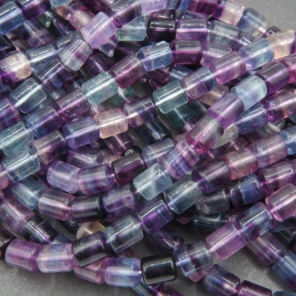 Barrel fluorite beads.