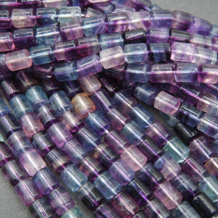 Barrel fluorite beads.