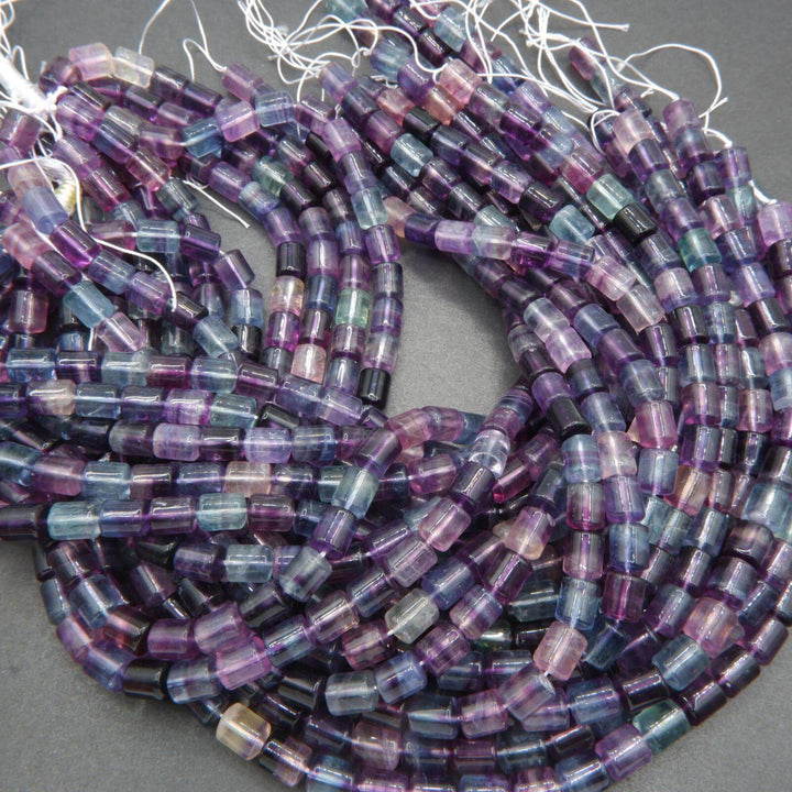 Barrel fluorite beads.