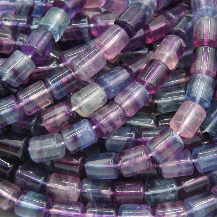 Barrel fluorite beads.
