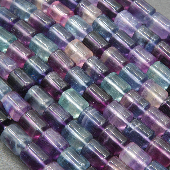 Barrel fluorite beads.