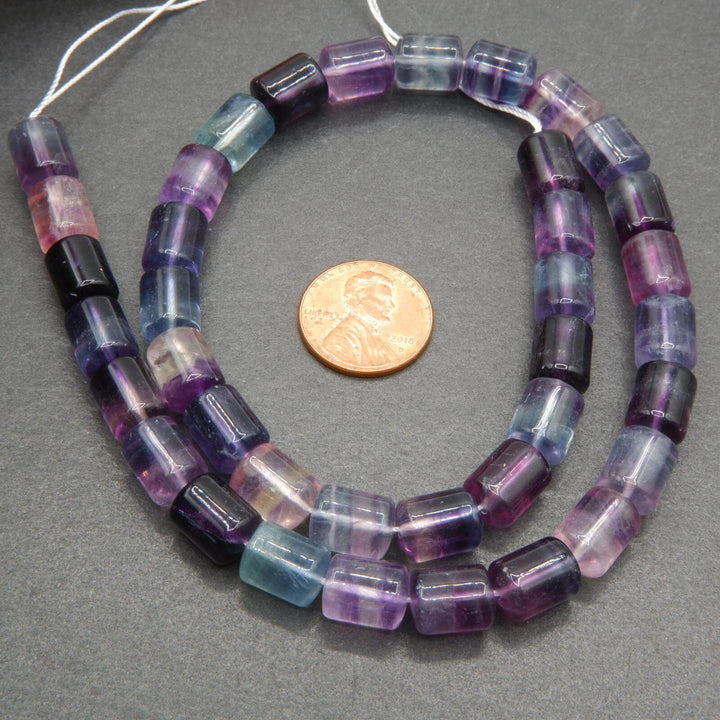 Barrel fluorite beads.